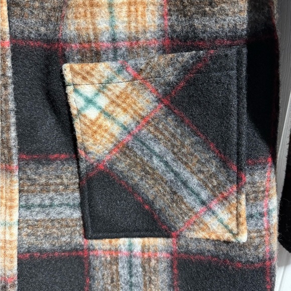 Charlie B Plaid Women's Coat - Black and Brown Wool Blend Size Small - Picture 3 of 13